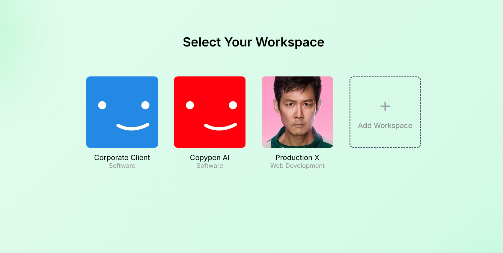 Copypen Workspaces Selector